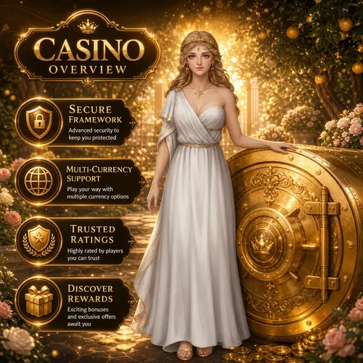 Ruhige Dame entdeckt sichere Belohnungen im Savaspin Casino Übersichts-Tresor