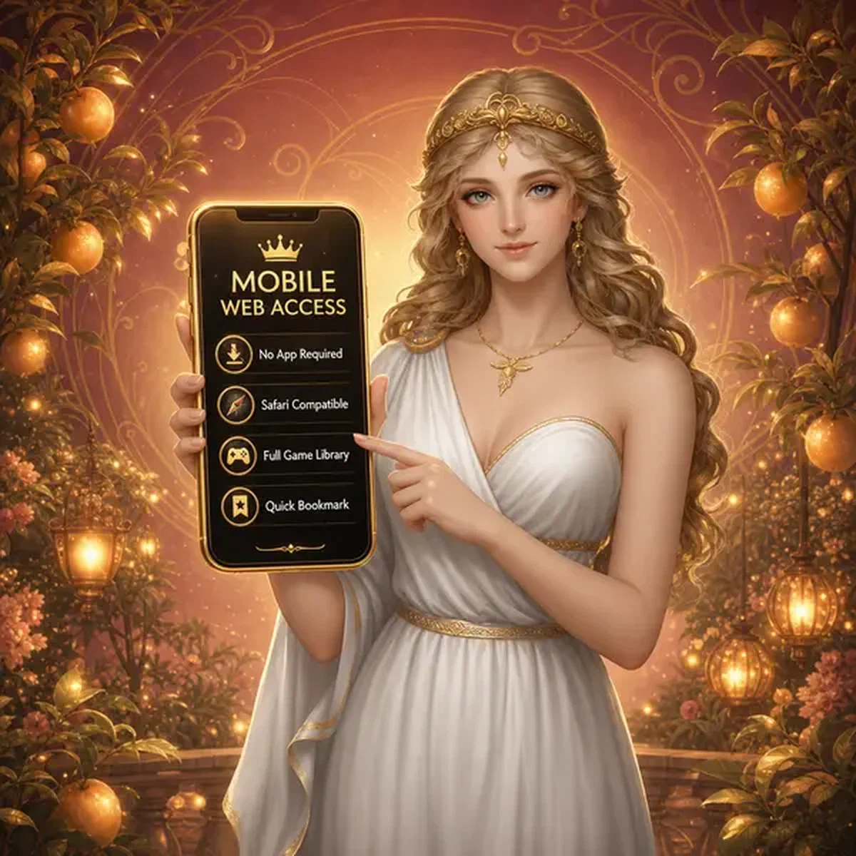 Ruhiger VIP-Spieler greift über goldenes Smartphone auf Savaspin für mobiles Web-Gaming zu