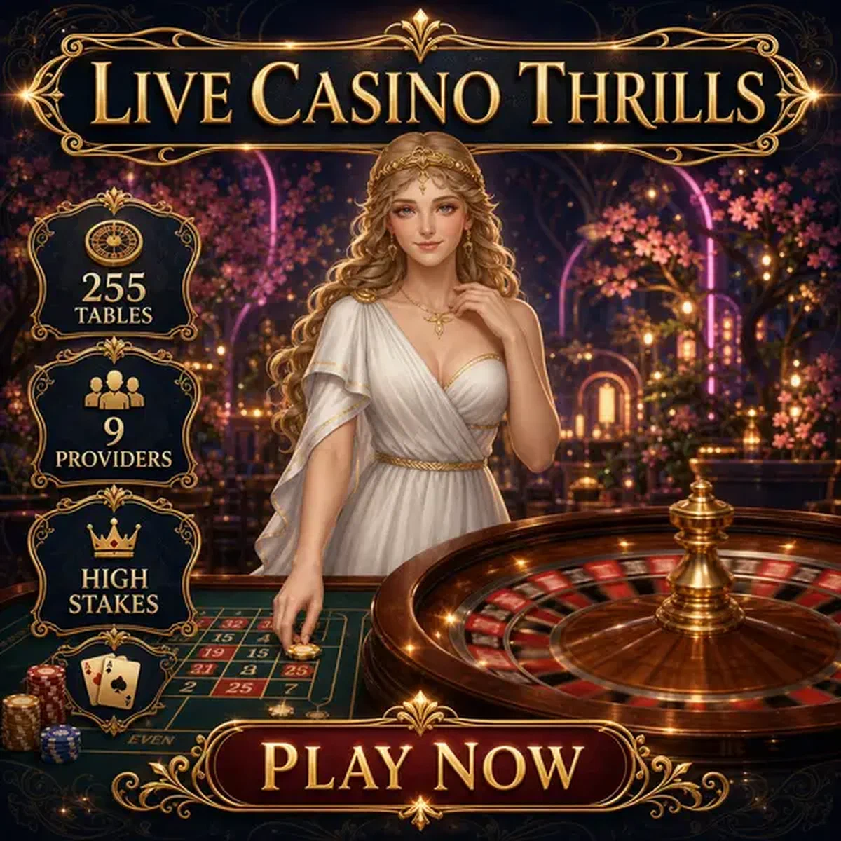 Elegante Dame platziert Wetten am Savaspin Live Casino Roulette-Tisch mit drehendem Rad